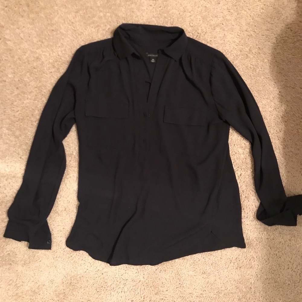 Navy flowy shirt